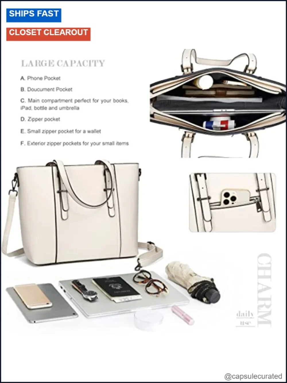 Women's Satchel Handbag Tote Shoulder Bag Adjustable Crossbody Faux Leather